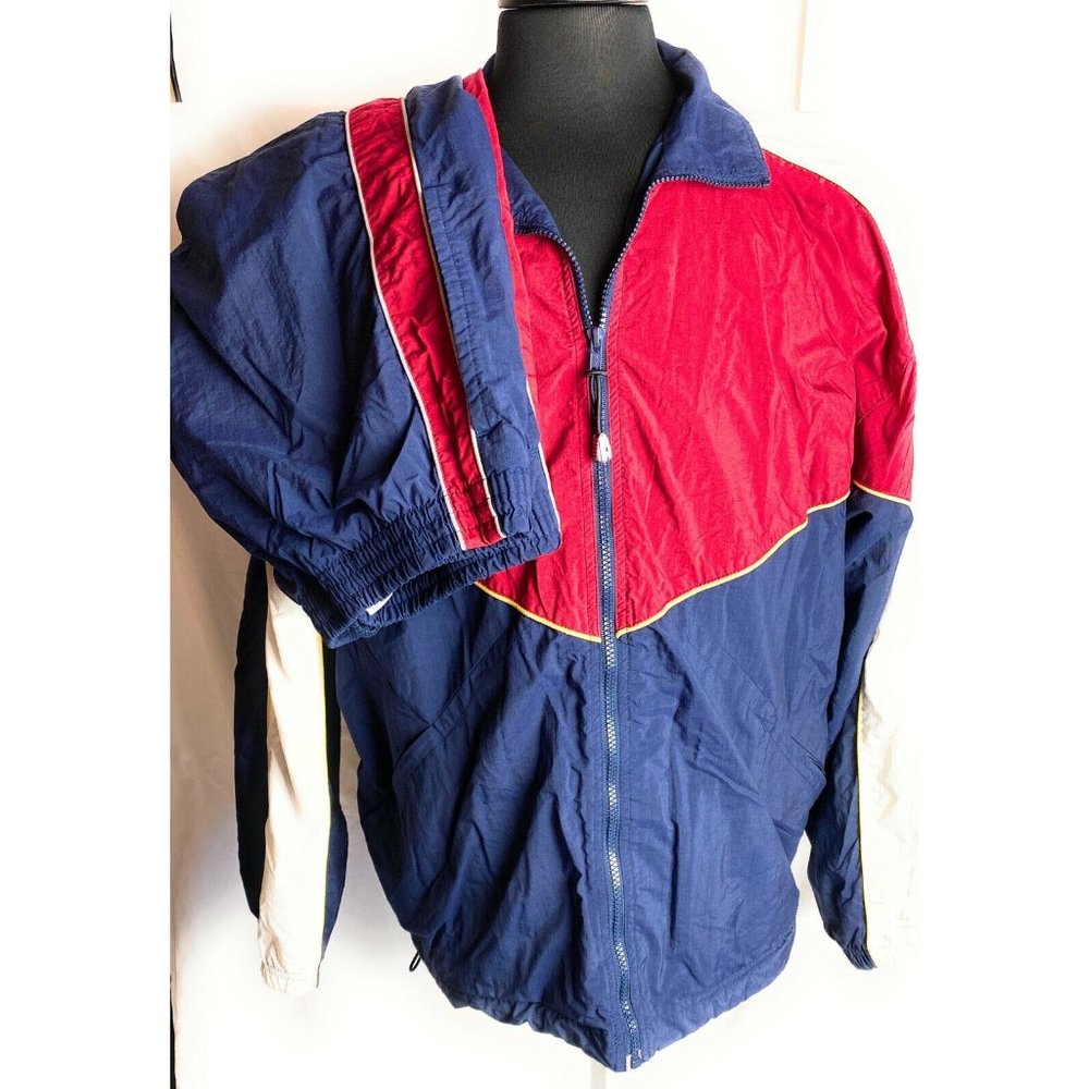 Mens Winners Red Blue White 2 Piece Athletic Track